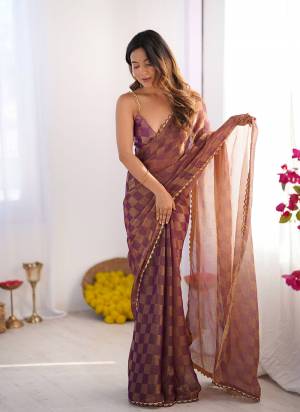 Garb These Fancy Party Wear Saree in Fine Colored.These Saree Are NC Chiffon Chex And Blouse is NC Chiffon Chex Fabricated.Its Beautified With Woven Chex Designer With Cut Dana Lace Border.