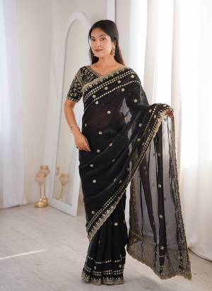 Looking These Fancy Party Wear Saree in Fine Colored.These Saree Are Fendy Satin And Blouse is Fendy Satin Fabricated.Its Beautified With Sequance Embroidery Work.
