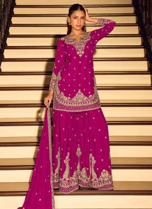 Attractive These Party Wear Free Size Stitched Plazzo Suit in Fine Colored Pair With Dupatta.These Top And Bottom Are Chinon And Dupatta Are Chinon And Pair With Santoon Inner.Its Beautified With Designer Heavy Embroidery Work.