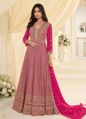 Looking These Party Wear Free Size Stitched Anarkali Suit in Fine Colored Pair.These Top And Dupatta Are Georgette Fabric.Its Beautified With Heavy Designer Embroidery With Zarkan Work.