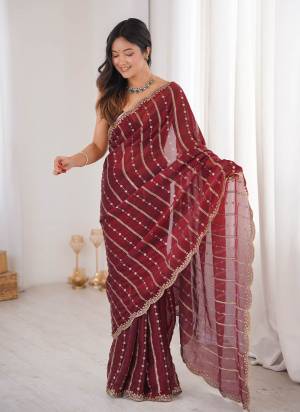 Garb These Fancy Party Wear Saree in Fine Colored.These Saree Are Fendy Satin And Blouse is Fendy Satin Fabricated.Its Beautified With Sequance Embroidery Work.