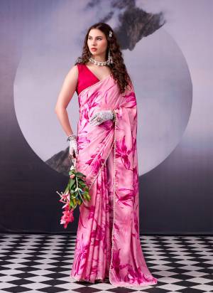 Garb These Festive And Party Wear Saree in Fine Colored.These Saree Are Satin Silk And Blouse is Fabricated On Banglori.Its Beautified With Designer Floral Printed With Pearl Lace Border.