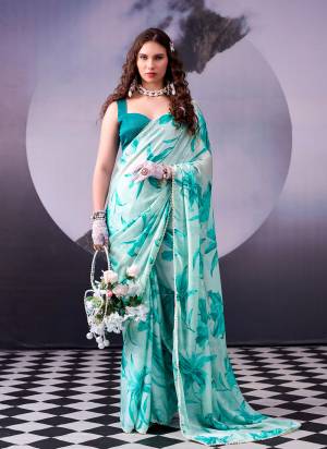 Garb These Festive And Party Wear Saree in Fine Colored.These Saree Are Satin Silk And Blouse is Fabricated On Banglori.Its Beautified With Designer Floral Printed With Pearl Lace Border.