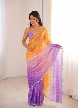 Garb These Fancy Party Wear Saree in Fine Colored.These Saree Are Fendy Satin And Blouse is Fendy Satin Fabricated.Its Beautified With Pedding Color With Sequance Embroidery Work.