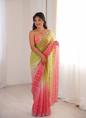Garb These Fancy Party Wear Saree in Fine Colored.These Saree Are Fendy Satin And Blouse is Fendy Satin Fabricated.Its Beautified With Pedding Color With Sequance Embroidery Work.