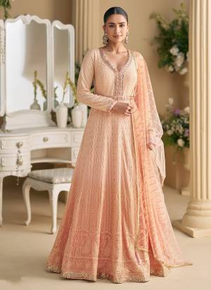 Garb These Party Wear Free Size Stitched Anarkali Suit in Fine Colored Pair.These Top Are Georgette And Dupatta Are Georgette Fabric.Its Beautified With Heavy Designer Chikankari Embroidery Work.