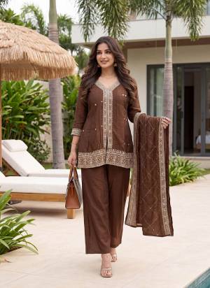 Looking These Suit in Fine Colored Pair With Bottom And Dupatta.These Top Are CP Vichitra Silk And Bottom Are Fabricated On CP Vichitra Silk Pair With CP Vichitra Silk Dupatta.Its Beautified With Designer Embroidery Work.