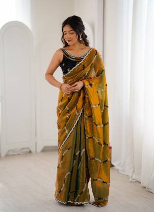 Attractive These Fancy Party Wear Saree in Fine Two Tone Colored.These Saree Are Fendy Satin And Blouse is Fendy Satin Fabricated.Its Beautified With Two Tone Color,Designer Sequance Embroidery Work.
