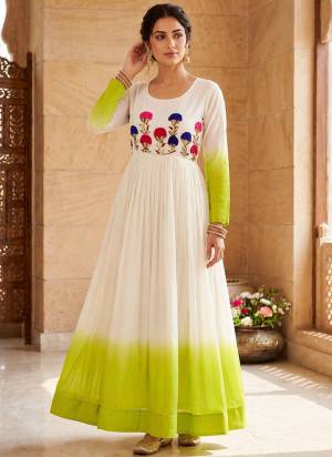 Attactive These Beautiful Looking Readymade Long Gown.These Gown Are Star Georgette Fabricated.Its Beautified With Pedding Color With Designer Woolen Multy Thread,Sequance Embroidery Work.