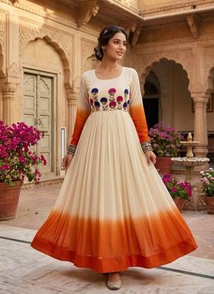 Attactive These Beautiful Looking Readymade Long Gown.These Gown Are Star Georgette Fabricated.Its Beautified With Pedding Color With Designer Woolen Multy Thread,Sequance Embroidery Work.