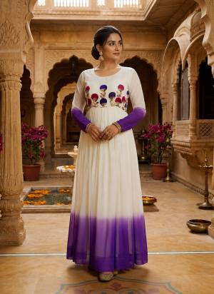 Attactive These Beautiful Looking Readymade Long Gown.These Gown Are Star Georgette Fabricated.Its Beautified With Pedding Color With Designer Woolen Multy Thread,Sequance Embroidery Work.