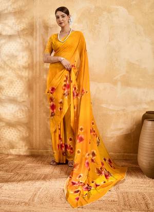Looking These Fancy Party Wear Saree in Fine Colored.These Saree Are Georgette And Blouse is Georgette Fabricated.Its Beautified With Designer Floral Printed.