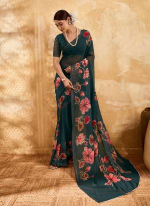 Looking These Fancy Party Wear Saree in Fine Colored.These Saree Are Georgette And Blouse is Georgette Fabricated.Its Beautified With Designer Floral Printed.