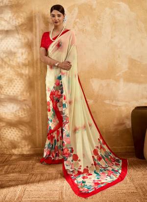 Looking These Fancy Party Wear Saree in Fine Colored.These Saree Are Georgette And Blouse is Georgette Fabricated.Its Beautified With Designer Floral Printed.