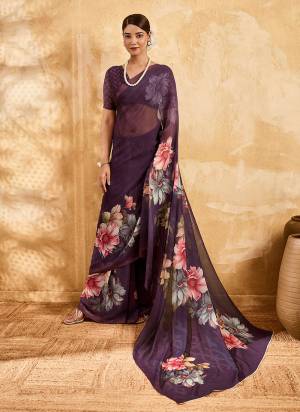 Looking These Fancy Party Wear Saree in Fine Colored.These Saree Are Georgette And Blouse is Georgette Fabricated.Its Beautified With Designer Floral Printed.