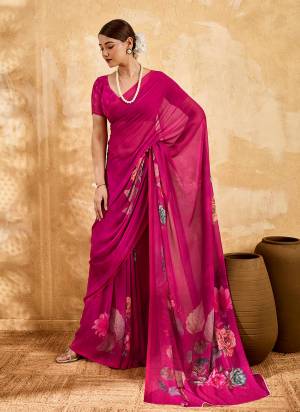 Looking These Fancy Party Wear Saree in Fine Colored.These Saree Are Georgette And Blouse is Georgette Fabricated.Its Beautified With Designer Floral Printed.