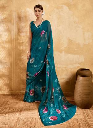 Looking These Fancy Party Wear Saree in Fine Colored.These Saree Are Georgette And Blouse is Georgette Fabricated.Its Beautified With Designer Floral Printed.