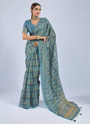 Looking These Fancy Party Wear Saree in Fine Colored.These Saree Are Chiffon And Blouse is Chiffon Fabricated.Its Beautified With Woven Patta Designer, Ajrak Printed,Sequance Work Blouse.