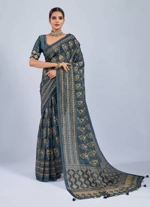 Looking These Fancy Party Wear Saree in Fine Colored.These Saree Are Chiffon And Blouse is Chiffon Fabricated.Its Beautified With Woven Patta Designer, Ajrak Printed,Sequance Work Blouse.