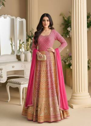 Looking These Party Wear Free Size Stitched Anarkali Suit in Fine Colored Pair.These Top And Dupatta Are Faux Georgette Fabric.Its Beautified With Heavy Designer Embroidery Work.