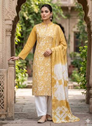 Garb This Suits In Lovely Color.Its Pretty Top Is Cotton Based Paired Bottom Cotton And Chinon Fabricated Dupatta Are Designer Printed. Which Gives An Attractive To The Dress.