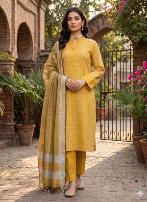 Garb This Suits In Lovely Color.Its Pretty Top Is Cotton Based Paired Bottom Cotton And Cotton Fabricated Dupatta Are Wevon Designer. Which Gives An Attractive To The Dress.