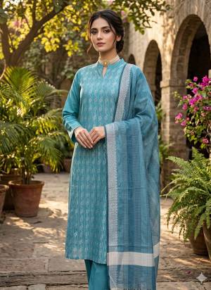 Garb This Suits In Lovely Color.Its Pretty Top Is Cotton Based Paired Bottom Cotton And Cotton Fabricated Dupatta Are Wevon Designer. Which Gives An Attractive To The Dress.