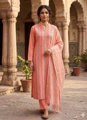 Garb This Suits In Lovely Color.Its Pretty Top Is Cotton Based Paired Bottom Cotton And Cotton Fabricated Dupatta Are Wevon Designer. Which Gives An Attractive To The Dress.