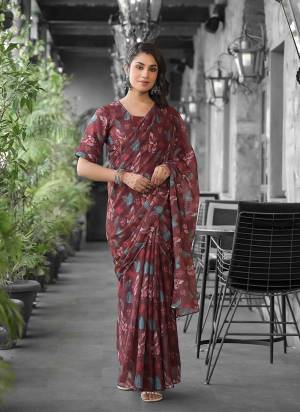 Attrective These Party Wear Gown With Saree in Fine Colored.These Saree Are Imported Georgette And Blouse is Fabricated On Imported Georgette Pair.Its Beautified With Designer Digital Printed Printed.