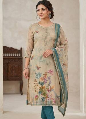 Attractive These Suit in Fine Colored Pair With Bottom And Dupatta.These Top Are Cotton Linen Simmer And Dupatta Are Fabricated On Cotton Linen Simmer Pair With Rayon Bottom.Its Beautified With Designer Printed, Hand Work.