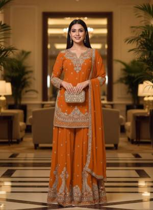 Looking These Party Wear Free Size Stitched Plazzo Suit in Fine Colored Pair.These Top Bottom And Dupatta Are Chinon Fabriced.Its Beautified With Heavy Designer Beads Embroidery Work.