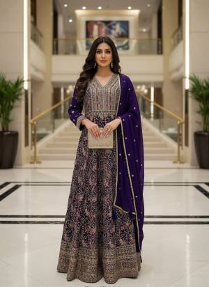 Garb These Party Wear Free Size Stitched Anarkali Suit in Fine Colored Pair.These Top And Dupatta Are Georgette Fabric.Its Beautified With Heavy Designer Sequance Embroidery Work.