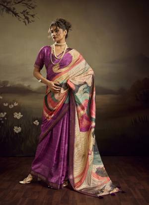 Looking These Fancy Party Wear Saree in Fine Colored.These Saree Are Jacquard Silk And Blouse is Jacquard Silk Fabricated.Its Beautified With Woven Border Designer With Floral Printed.