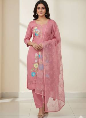 Garb This Suits In Lovely Color.Its Pretty Top Is Roman Silk Based Paired Bottom Santoon And Naznin Fabricated Dupatta Are Designer Embroidery Work. Which Gives An Attractive To The Dress.