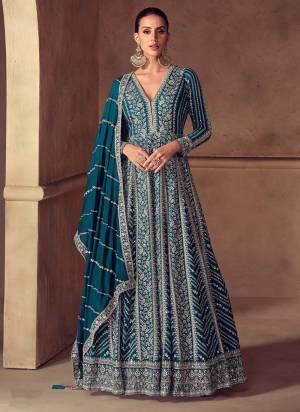 Looking These Party Wear Free Size Stitched Anarkali Suit in Fine Colored Pair.These Top And Dupatta Are Chinon Fabriced.Its Beautified With Heavy Designer Embroidery Work.