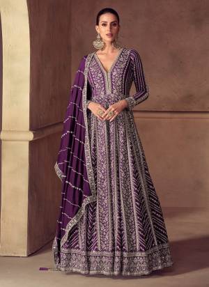 Looking These Party Wear Free Size Stitched Anarkali Suit in Fine Colored Pair.These Top And Dupatta Are Chinon Fabriced.Its Beautified With Heavy Designer Embroidery Work.