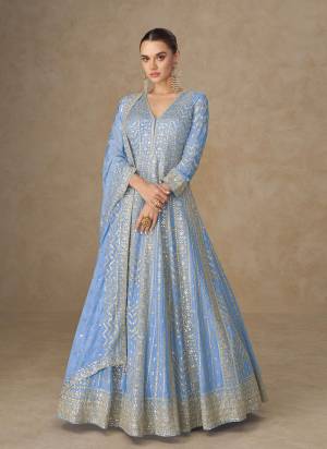 Looking These Party Wear Free Size Stitched Anarkali Suit in Fine Colored Pair.These Top And Dupatta Are Chinon Fabriced.Its Beautified With Heavy Designer Embroidery Work.