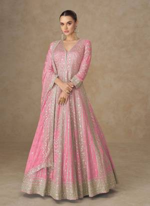 Looking These Party Wear Free Size Stitched Anarkali Suit in Fine Colored Pair.These Top And Dupatta Are Chinon Fabriced.Its Beautified With Heavy Designer Embroidery Work.