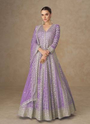 Looking These Party Wear Free Size Stitched Anarkali Suit in Fine Colored Pair.These Top And Dupatta Are Chinon Fabriced.Its Beautified With Heavy Designer Embroidery Work.