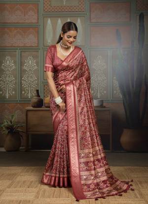 Looking These Fancy Party Wear Saree in Fine Colored.These Saree Are Silk And Blouse is Silk Fabricated.Its Beautified With Woven Border Designer With Printed.