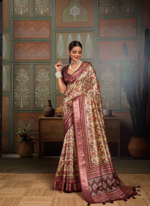 Looking These Fancy Party Wear Saree in Fine Colored.These Saree Are Silk And Blouse is Silk Fabricated.Its Beautified With Woven Border Designer With Printed.