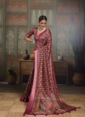 Looking These Fancy Party Wear Saree in Fine Colored.These Saree Are Silk And Blouse is Silk Fabricated.Its Beautified With Woven Border Designer With Printed.