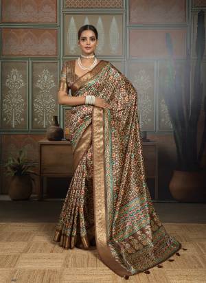 Looking These Fancy Party Wear Saree in Fine Colored.These Saree Are Silk And Blouse is Silk Fabricated.Its Beautified With Woven Border Designer With Printed.