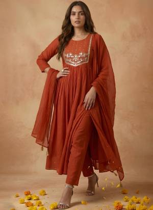 Attrective These Beautiful Looking Readymade Suits.These Top And Bottom Are Cambric Cotton And Dupatta is Fabricated On Mul Cotton.Its Beautified With Embroidery Work.