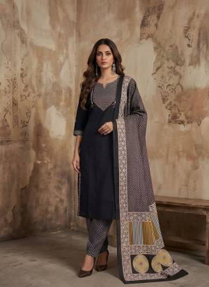 Attrective These Beautiful Looking Readymade Suits.These Top And Bottom Are Cotton And Dupatta is Fabricated On Cotton.Its Beautified With Solid Designer Printed,Hand Work.