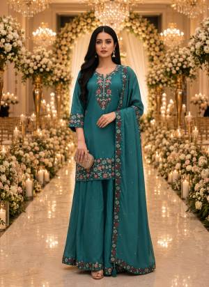 Looking These Party Wear Free Size Stitched Plazzo Suit in Fine Colored Pair.These Top Are Roman Simmer And Botton And Dupatta Are Roman Simmer Fabric.Its Beautified With Designer Multy Thread Embroidery,Zarcon Work.
