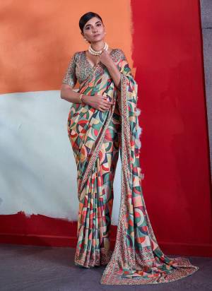 Garb These Fancy Party Wear Saree in Fine Colored.These Saree Are Cotton Crepe And Blouse is Cotton Crepe Fabricated.Its Beautified With Designer Printed.