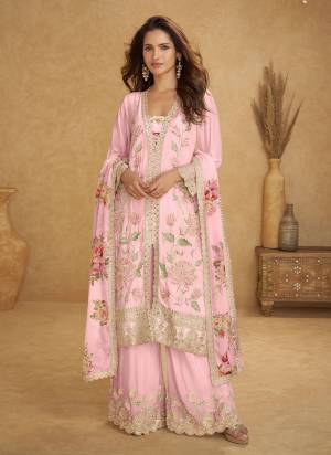 Attractive These Party Wear Free Size Stitched Plazzo Suit in Fine Colored Pair With Dupatta.These Top And Dupatta Are Chinon And Bottom Are Chinon.Its Beautified With Digital Printed,Designer Embroidery Work.