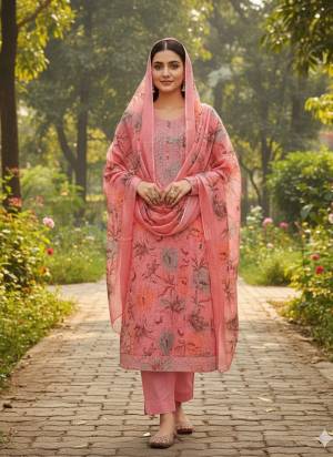 Garb This Suits In Lovely Color.Its Pretty Top Is Mul Cotton Based Paired Bottom Santoon And Mul Cotton Fabricated Dupatta Are Designer Digital Printed With Embroidery Work .