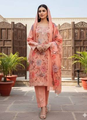 Garb This Suits In Lovely Color.Its Pretty Top Is Mul Cotton Based Paired Bottom Santoon And Mul Cotton Fabricated Dupatta Are Designer Digital Printed With Embroidery Work .